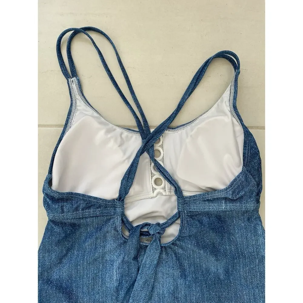Venus Swim 12/14 Bikini Swimsuit Color Block Cut Out Nautical Swimwear
